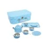 Bigjigs Blue Polka Dot Tea Set & Case BJ614 -Toys Store bigjigs blue polka dot tea set case bj614 289525