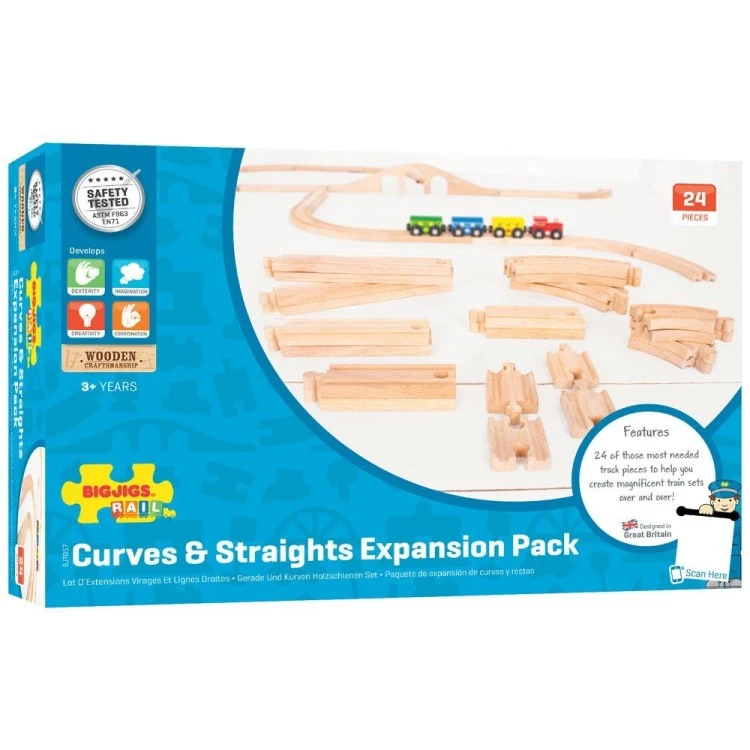 Bigjigs Rail - Curves And Straights Expansion Pack BJT057 3 Bigjigs Rail - Curves And Straights Expansion Pack BJT057