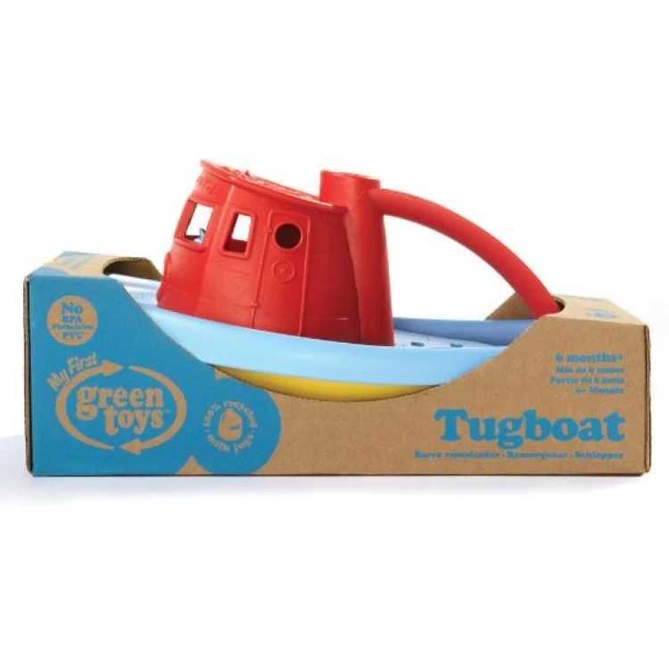 Bigjigs Green Toys Tugboat Red GTTUG01RR 4 Bigjigs Green Toys Tugboat Red GTTUG01RR - Image 2