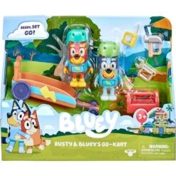 Bluey Figure & Vehicle - Rusty & Bluey's Go-Kart