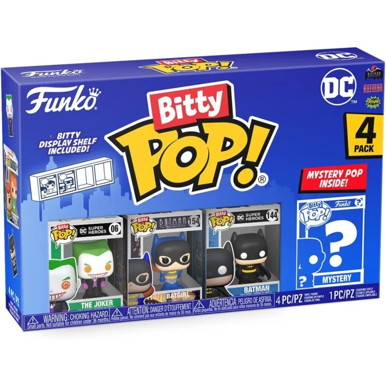 Funko Bitty Pop! DC 4 Pack - The Joker, Batgirl, Batman, Mystery Bitty 3 Funko Bitty Pop! DC 4 Pack - The Joker, Batgirl, Batman, Mystery Bitty