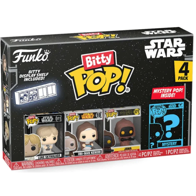 Funko Bitty Pop! Star Wars 4 Pack - Luke Skywalker, Obi-Wan Kenobi, Jawa, Mystery Bitty 3 Funko Bitty Pop! Star Wars 4 Pack - Luke Skywalker, Obi-Wan Kenobi, Jawa, Mystery Bitty
