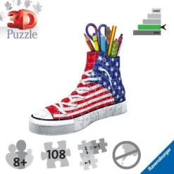 Ravensburger 3D Puzzle - American Style Sneaker 108 Pieces 9 Ravensburger 3D Puzzle - American Style Sneaker 108 Pieces -Toys Store ravensburger 3d puzzle american style sneaker 108 pieces 382313