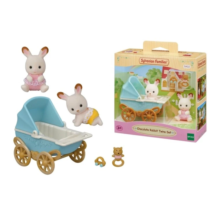 Sylvanian Families Chocolate Rabbit Twins Set 5432 3 Sylvanian Families Chocolate Rabbit Twins Set 5432